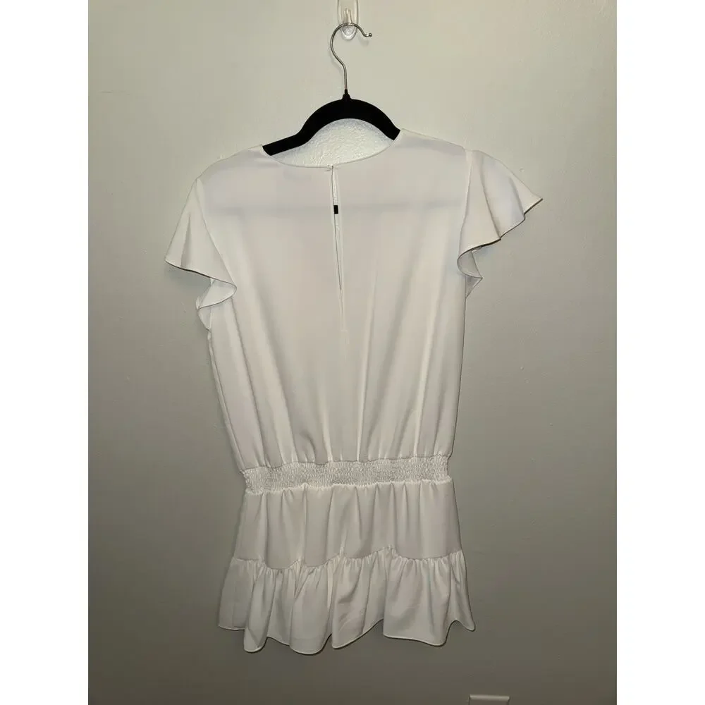 NEW Amanda Uprichard Marsha Romper in Ivory Size Small REVOLVE MSRP $207 Bridal